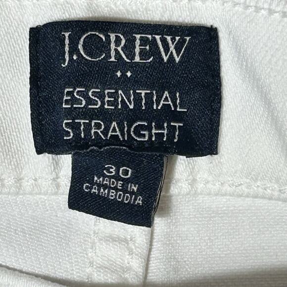 J Crew Factory Essential Straight Jeans Women Sz 30 White Denim All Day Stretch - Picture 6 of 8